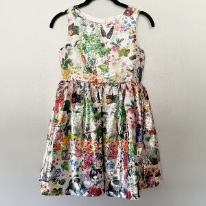 Nathalie Lété x H&M Whimsical Metallic Fit & Flare Dress Sz 9-10